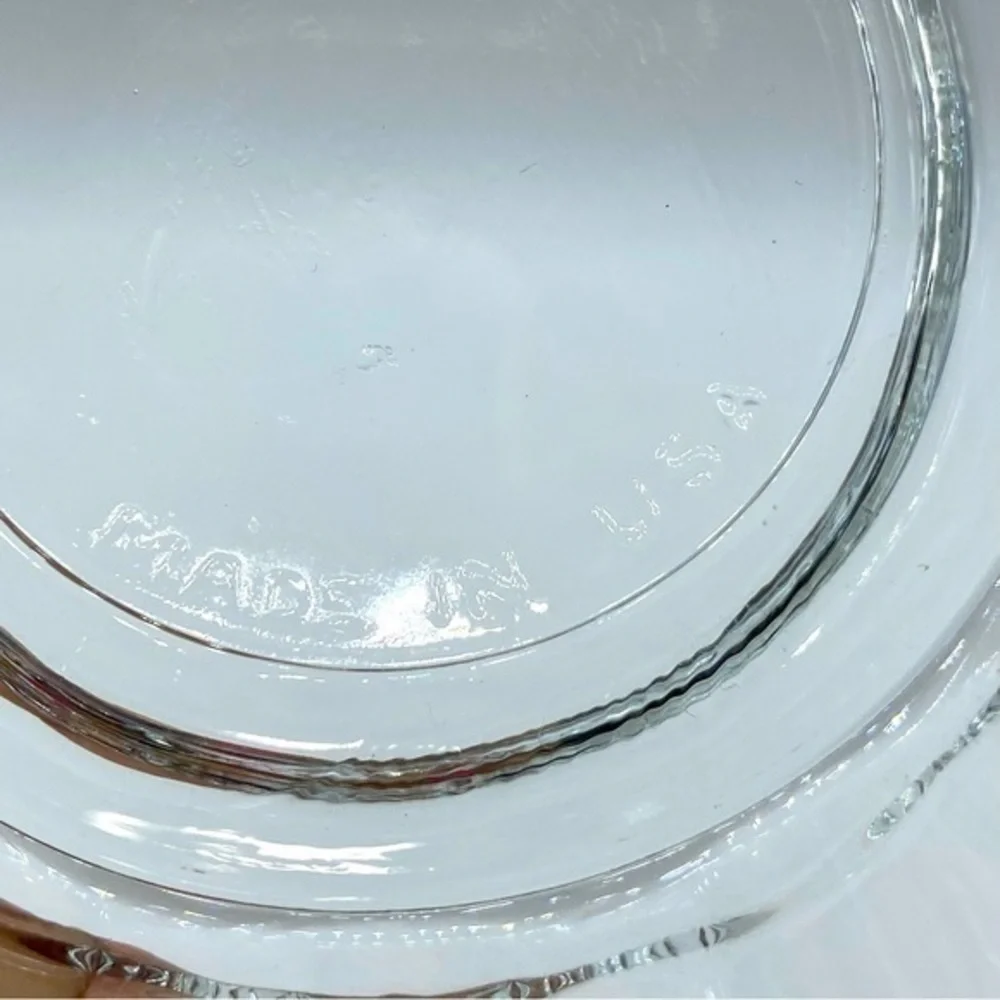 Vintage Clear Glass Daisy Pattern Trinket Dish Made in USA